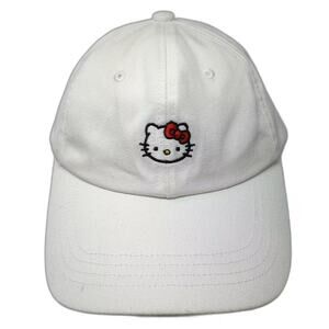 SHEIN Hello Kitty Baseball Cap White Slideback Hat OS Cotton Embroidered Logo